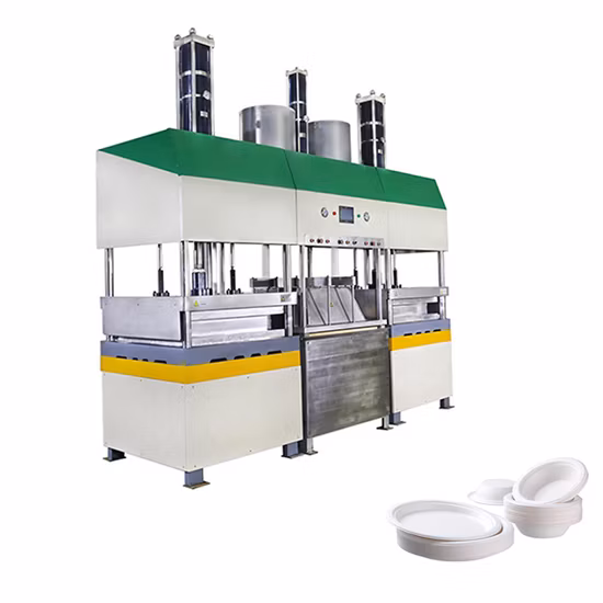 Niedriger Preis Automatische biologisch abbaubare Zuckerrohr-Bagasse-Papiermasse-Formgeschirr-Maschine Plattenkasten-Schüssel-Tablett-Herstellungsmaschine